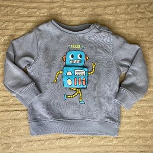 Zara Kids Gray Robot Sweatshirt 18-24M